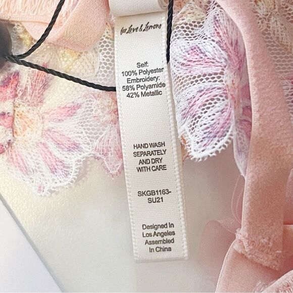 For Love & Lemons Pink Bloom Shimmer Cutout Caged Garter Size XL - Picture 7 of 10